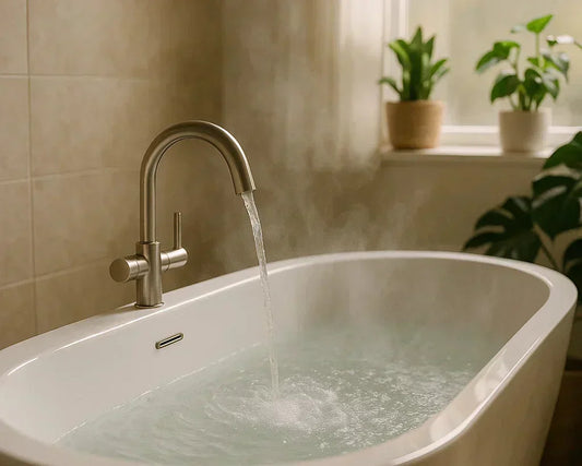 Bain chaud avec infusion de plantes naturelles pour rituel bien-être